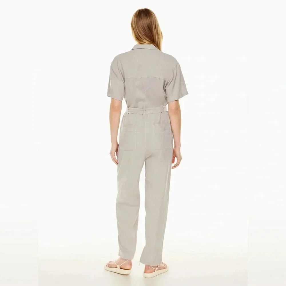 NWT Wilfred Mist Linen Jumpsuit Size Large Gd Ashen